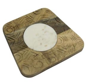 Tabla de cortar de mármol y madera de acacia de alta calidad, artículo sólido, tabla de cortar Rectangular personalizada al por mayor, artesanía india - Product Image 3