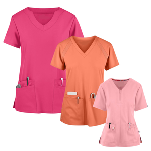 VN FOURNISSEURS élégant gommages haut femmes chemisier médical gommage dentaire costumes médecins/infirmières combinaison hospital-FMF uniform - OEM/ODM - Product Image 2