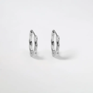 Pendientes de aro ondulados de oro amarillo de 14k con diamantes naturales y diamantes cultivados en laboratorio, joyería fina de oro macizo, regalo para ella. - Product Image 2