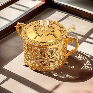 Nuevo Estuche para Condimentos Estilo Europeo, Caja de Almacenamiento de Condimentos con Patrón Retro, Tarro de Especias de Vidrio de Lujo Ligero para el Hogar con Tapa - Product Image 4