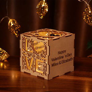 Boîte à lumière en bois pour la Saint-Valentin Lumières LED Lettres découpées détaillées Contreplaqué religieux significatif Cadeau suspendu pour la décoration de table à la maison - Product Image 3