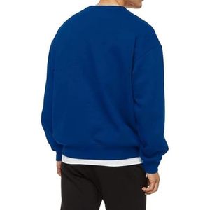 เสื้อสเวตเชิ้ตผ้าฝ้ายสีน้ำเงินรอยัล ทรงหลวมไหล่ตก เอวผ้ายืดแบบริบ ดีไซน์ลำลองพรีเมียม - Product Image 2
