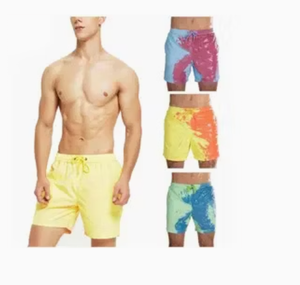 PROFIT SPORTS Men's <b>Tie</b> Dye Board Shorts Quick Dry Drawstring Waist Mid Length Casual Swim Surf Customizable Yellow Pink Orange - Product Image 1