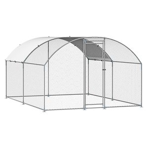 Gallinero Metálico Grande de 9.8x13.1x6.5 pies con Techo de Lona, Malla de Seguridad y Acceso Interior - Product Image 1