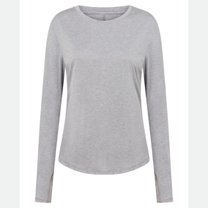 T-shirt décontracté à manches longues pour femme, coupe ajustée, couleur unie, col rond, streetwear, pull basique - Product Image 4
