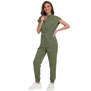 Combinaisons médicales pour femmes, uniformes en coton et polyester tissé, vêtements de travail pour infirmières et médecins, en vert turquoise, rose et noir - Product Image 5