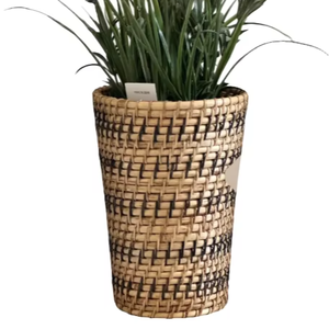 Fabricant vietnamien – Pots de rangement de jardin en rotin de style rétro, sculptés à la main, 24 L, avec poignées, tressés à la main, écologiques et durables - Product Image 1