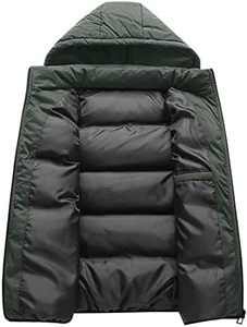 Chaleco Acolchado con Capucha para Hombre, Chaqueta sin Mangas con Cierre, Impermeable y Resistente al Viento, para Invierno y Actividades al Aire Libre - Product Image 3