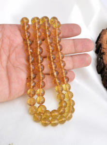 Perles de quartz miel naturel facettées pour la fabrication de bijoux fins, collier en pierres précieuses - Product Image 6