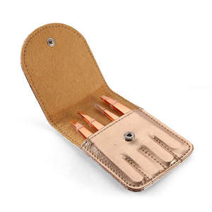 Juego de Pinzas para Cejas de Acero Inoxidable Chapado en Oro de 4 Piezas Reutilizables, Venta al por Mayor de Fábrica, Punta Inclinada para Depilar, Personalizable - Product Image 6