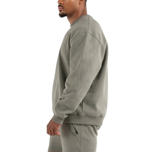 Personalizado de alta calidad de ajuste relajado gota hombro liso cuello redondo pulóver sudadera algodón poliéster Polar polar sudadera hombres - Product Image 6