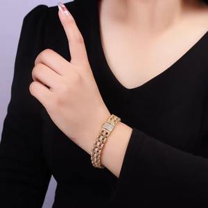 Round Brilliant Moissanite Link <b>Bracelet</b> 925 Sterling <b>Silver</b> GRA Certified Gold Plated Unisex Hip Hop Party Fine Jewelry - Product Image 5