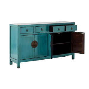 Antique Vintage Style Living Room Furniture Multi Drawers Painted Solid Wood <b>Storage</b> <b>Cabinet</b> - Product Image 4