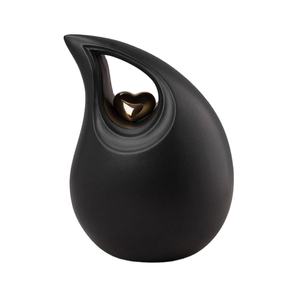 Urne funéraire en métal en forme de goutte d'eau Uzair Handicrafts avec design en émail rouge, personnalisable, fournitures commémoratives et funéraires pour les cendres d'un adulte - Product Image 5