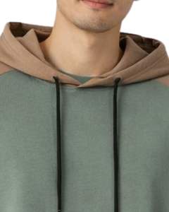 T-shirt à capuche à manches courtes pour homme, pull décontracté à capuche, en coton doux, pour l'été, couleur vert sauge kaki, pour homme, streetwear - Product Image 5