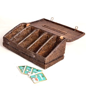 Hight Quality <b>Tea</b> <b>Box</b> 100% Natural Rattan Wicker <b>Tea</b> Caddy Luxury Bag for Home Decoration OEM Accepted - Product Image 1
