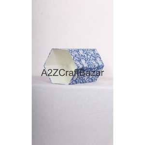 Poubelle extérieure élégante en carton de coton, pliable, hexagonale, à ouverture supérieure, pour bureau et usage intérieur/extérieur, motif imprimé DIY - Product Image 5