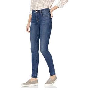High Waist Skinny Ankle-Length Stonewashed Blue <b>Jeans</b> For Women Plus Size Casual Style <b>Button</b> <b>Fly</b> Cotton Spandex Fabric - Product Image 5