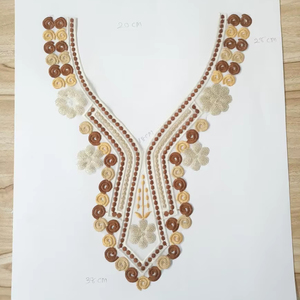 แพทช์ปักเลื่อมแบบเย็บติด งานออร์แกนซ่าสั่งทำพิเศษ ลายลูกไม้สีน้ำผึ้ง สำหรับชุดเดรสผู้หญิง ดีไซน์เนอร์แฟชั่น ขายต่อในกูร์กาฏจ์ - Product Image 1