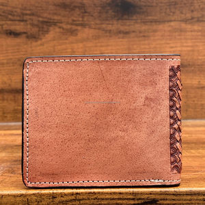 Carteras plegables de cuero para hombre, billetera de cuero de vaca occidental, tarjetero, billetera Floral hecha a mano, billeteras talladas de vaquero - Product Image 5