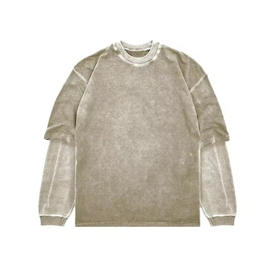 Breathable High Quality Men <b>Drop</b> Shoulder Double Layer T Shirts 100% Cotton Jersey Clothing Manufacturers Men <b>acid</b> wash T Shirts - Product Image 3