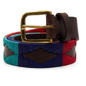 Ceinture de polo argentinienne en cuir teint en tambour, multi-couleurs, cousue main, pour hommes et femmes, vente en gros - Product Image 1