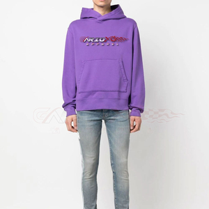 Sudadera con Capucha Morada GARIOXO APPAREL, Corte Regular, Felpa de Algodón, Unisex, Estilo Casual, Logotipo Estampado en la Parte Delantera, Estilo Otoñal - Product Image 2