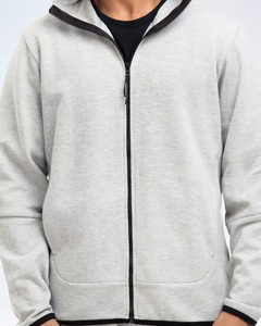 Survêtement en molleton 100 % coton de qualité supérieure pour homme, avec sweat à capuche zippé personnalisé, idéal pour la course à pied, fabriqué par le producteur. - Product Image 5