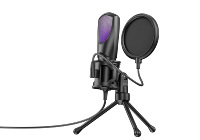 Microphone USB RGB pour le gaming avec réduction du bruit, support réglable et filtre anti-pop pour le streaming, l'enregistrement et les podcasts