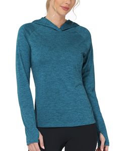 Sudadera con Capucha Personalizada para Mujer, Manga Larga, de Alto Rendimiento, Color Sólido, Secado Rápido, Spandex, Poliéster, para Actividades al Aire Libre - Product Image 1
