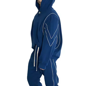 Color blocking tracksuit set Full sleeve <b>jacket</b> shorts Quick dry sporty style Stand collar zipper fly Leisurewear Tracksuits - Product Image 4
