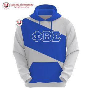 เสื้อฮู้ดกันหดตัว เป็นมิตรกับสิ่งแวดล้อม แบรนด์ Phi Beta Sigma สไตล์ลำลอง ออกกำลังกาย สตรีทแวร์ ปักโลโก้ตามสั่ง - Product Image 3