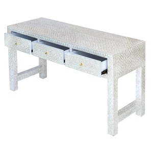 Table console moderne de luxe en nacre écologique multifonctionnelle avec design artisanal pour la décoration de salon - Product Image 3