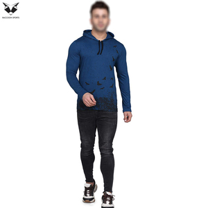 Sweat-shirt à capuche bleu pour homme avec imprimé oiseau, coupe ajustée, décontracté, manches longues, coupe ample, streetwear, sweat-shirt personnalisé de qualité supérieure pour homme - Product Image 6