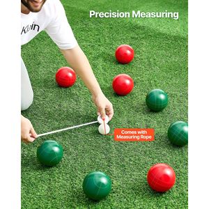 8 giocatori Bocce gioco Set di palline in resina 107mm pallina borsa portante corda di misurazione rosso verde 2 colori per la spiaggia prato all'aperto - Product Image 4