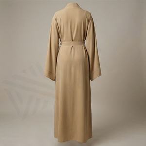 2025 OEM Kimono Abaya pour femmes musulmanes, en tissu polyester épais, doux et très extensible, col en V, manches longues, pour fêtes, Ramadan, mariages - Product Image 2