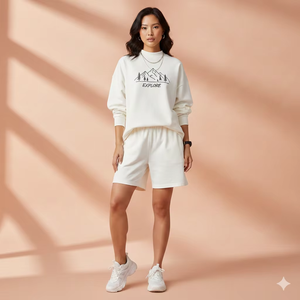 Ensemble décontracté pour femme en molleton doux, chaud, respirant, extensible, confortable, coupe classique, couleur unie, streetwear, usage quotidien - Product Image 1