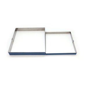 Juego de Moldes para Pastel Cuadrados de Acero Inoxidable, 2 Piezas, Antiadherentes, Aptos para Horno, Ecológicos, Hechos a Mano - Product Image 1