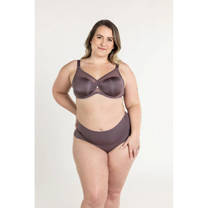 Soutien-gorge push-up à armatures, coupe plongeante, bonnet complet, en polyamide tricoté, bretelles réglables, dos nageur, fermeture, couleur unie, pour femme - Product Image 3