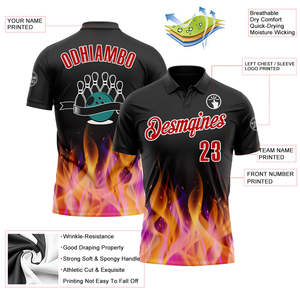 Personalized Sublimation Golf Polo 100% Polyester Sports Team Shirt <b>Custom</b> Club Uniform OEM Wholesale Printed Logo Athletic Wear - Product Image 4