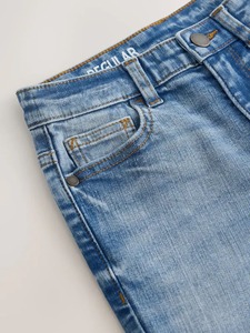 Jean en denim bleu et noir pour homme, coupe ample, jambe large, coton écologique, déchiré, décontracté - Product Image 3
