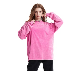 Parche bordado OEM desgastado Sun Fade camisetas de doble capa apliques lavado ácido camisetas de manga larga - Product Image 6