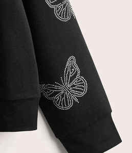 Sweat à capuche respirant à fermeture éclair avec strass pour homme, style streetwear, 100 % coton, classique, faible MOQ - Product Image 4