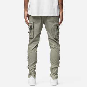 Men Cargo Pants High Quality Casual Multi Pocket Straight Leg Slim Fit Outdoor Fitness Workwear <b>Trousers</b> Long Pants - Product Image 3