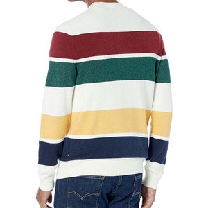 Suéter de Punto con Cuello Redondo a Rayas para Hombre, Corte Regular, Algodón, Ropa Casual de Otoño, Diferentes Colores, Sudaderas Personalizadas - Product Image 2