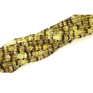 Cuentas Heishi facetadas de cuarzo limón bio de alta calidad con forma de neumático, cuentas de piedra preciosa facetadas de cuarzo limón bio natural con forma de rueda. - Product Image 4