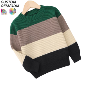 Pull en tricot personnalisé pour garçons, polyester/coton, anti-rétrécissement, respirant, écologique, décontracté, hiver, OEM/ODM, vente en gros - Product Image 1