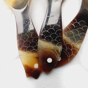 Eco-Friendly Classic Short Handle Small Buffalo Horn <b>Spoon</b> Tableware Set Serving <b>Measuring</b> Food Tea Ice Cream Honey Parties - Product Image 6