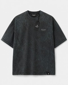 Camiseta Beazer para Hombre, Oversize, Lavado Ácido, Manga Corta, Cuello Redondo, Estampado, Algodón Jersey, Transpirable - Product Image 1