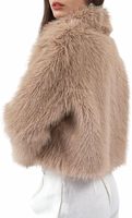 Manteau court en fausse fourrure de renard fait main en Mongolie, style européen, avec capuche, pour femme, vente en gros, collection hiver
